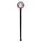Red & Gray Dots and Plaid Black Plastic 7" Stir Stick - Round - Single Stick
