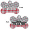 Red & Gray Dots and Plaid Bone Shaped Dog ID Tag - Large - Approval