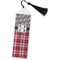 Red & Gray Dots and Plaid Bookmark with tassel - Flat