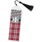Red & Gray Dots and Plaid Book Mark w/Tassel (Personalized)