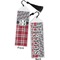 Red & Gray Dots and Plaid Bookmark with tassel - Front and Back