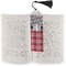 Red & Gray Dots and Plaid Bookmark with tassel - In book