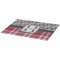 Red & Gray Dots and Plaid Burlap Placemat (Angle View)