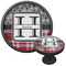 Red & Gray Dots and Plaid Cabinet Knob - Black - Multi Angle