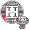 Red & Gray Dots and Plaid Cabinet Knob - Nickel - Multi Angle