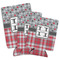 Red & Gray Dots and Plaid Can Coolers - PARENT/MAIN