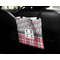 Red & Gray Dots and Plaid Car Bag - In Use
