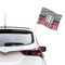 Red & Gray Dots and Plaid Car Flag - Large - LIFESTYLE