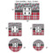 Red & Gray Dots and Plaid Car Magnets - SIZE CHART
