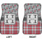 Red & Gray Dots and Plaid Car Mat Front - Approval