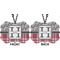 Red & Gray Dots and Plaid Car Ornament (Approval)