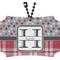 Red & Gray Dots and Plaid Car Ornament - Berlin (Front)