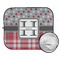 Red & Gray Dots and Plaid Car Sun Shades - FOLDED & UNFOLDED