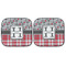 Red & Gray Dots and Plaid Car Sun Shades - FRONT