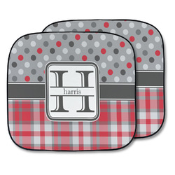 Red & Gray Dots and Plaid Car Sun Shade - Two Piece (Personalized)