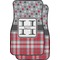 Red & Gray Dots and Plaid Custom Car Floor Mats (Front Seat)