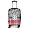 Red & Gray Dots and Plaid Suitcase (Personalized)