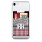 Red & Gray Dots and Plaid Cell Phone Credit Card Holder w/ Phone