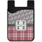 Red & Gray Dots and Plaid Cell Phone Credit Card Holder
