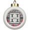 Red & Gray Dots and Plaid Ceramic Ball Ornaments Parent