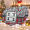 Red & Gray Dots and Plaid Ceramic Flat Ornament - PARENT