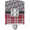 Red & Gray Dots and Plaid Personalized Ceramic Night Light
