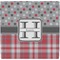 Red & Gray Dots and Plaid Ceramic Tile Hot Pad