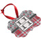 Red & Gray Dots and Plaid Christmas Ornament