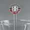 Red & Gray Dots and Plaid 5.5" Round Plastic Stir Sticks - Clear (Personalized)