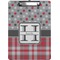 Red & Gray Dots and Plaid Clipboard