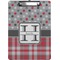 Red & Gray Dots and Plaid Clipboard (Personalized)