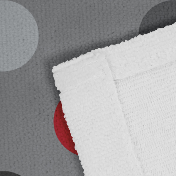 Red & Gray Dots and Plaid Close up of Fabric