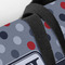 Red & Gray Dots and Plaid Closeup of Tote w/Black Handles