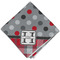 Red & Gray Dots and Plaid Cloth Napkins - Personalized Dinner (Folded Four Corners)