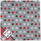 Red & Gray Dots and Plaid Cloth Napkins - Personalized Dinner (Full Open)
