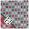 Red & Gray Dots and Plaid Cloth Napkins - Personalized Lunch (Single Full Open)