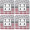 Red & Gray Dots and Plaid Coaster Rubber Back - Apvl