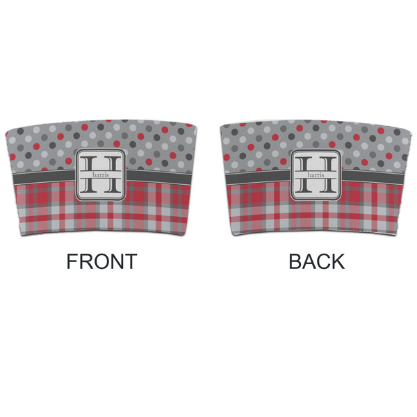 Red & Gray Dots and Plaid Coffee Cup Sleeve - APPROVAL