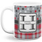 Red & Gray Dots and Plaid Coffee Mug - 11 oz - Full- White