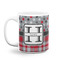 Red & Gray Dots and Plaid Coffee Mug - 11 oz - White