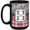 Red & Gray Dots and Plaid Coffee Mug - 15 oz - Black Full