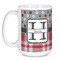 Red & Gray Dots and Plaid Coffee Mug - 15 oz - White