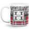 Red & Gray Dots and Plaid 20 Oz Coffee Mug - White (Personalized)