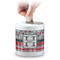 Red & Gray Dots and Plaid Coin Bank (Personalized)