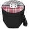 Red & Gray Dots and Plaid Collapsible Personalized Cooler & Seat (Closed)