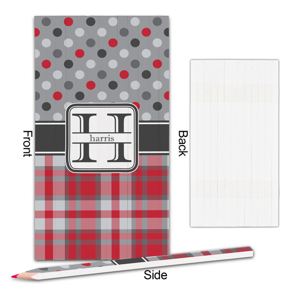 Red & Gray Dots and Plaid Colored Pencils - Approval
