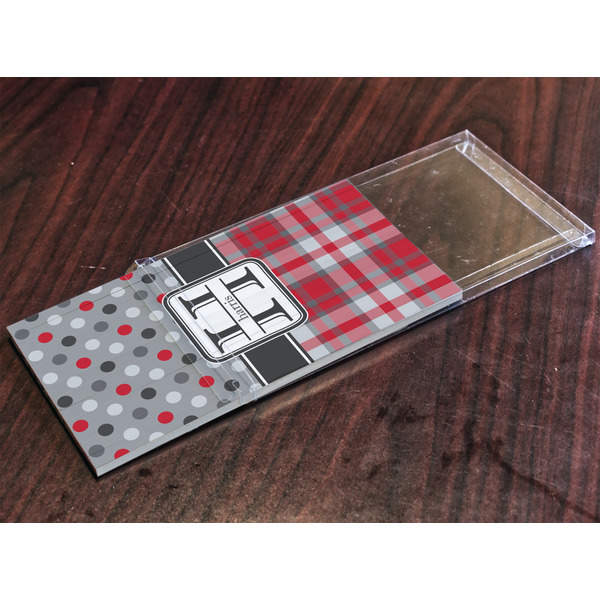 Red & Gray Dots and Plaid Colored Pencils - In Package