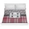 Red & Gray Dots and Plaid Comforter - King (Personalized)