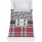Red & Gray Dots and Plaid Comforter (Twin)