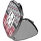 Red & Gray Dots and Plaid Compact Mirror (Side View)